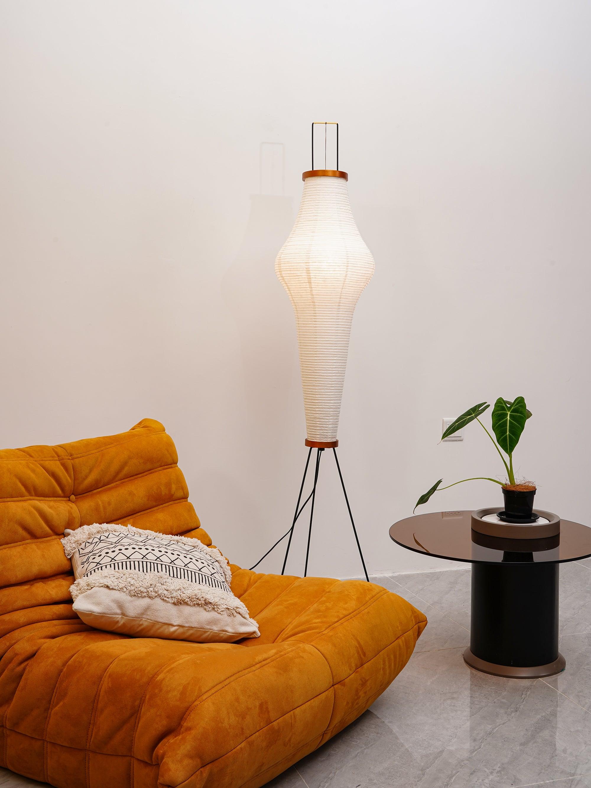 Floor Lamp, Akari Rice Paper Shade, E26/E27, Plug-In, Sculptural