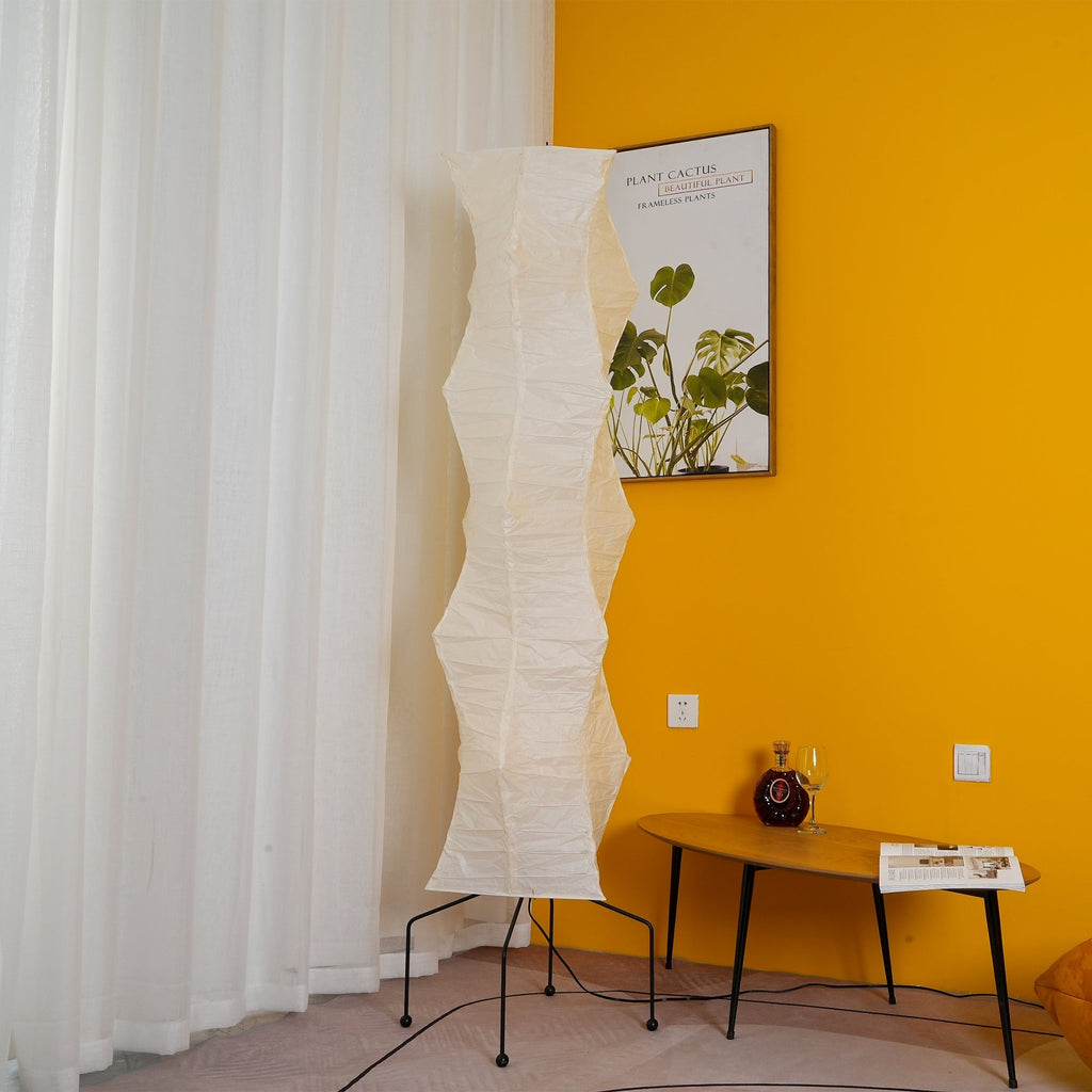 Floor Lamp, Akari Rice Paper Shade, E26/E27, Plug-In, Sculptural