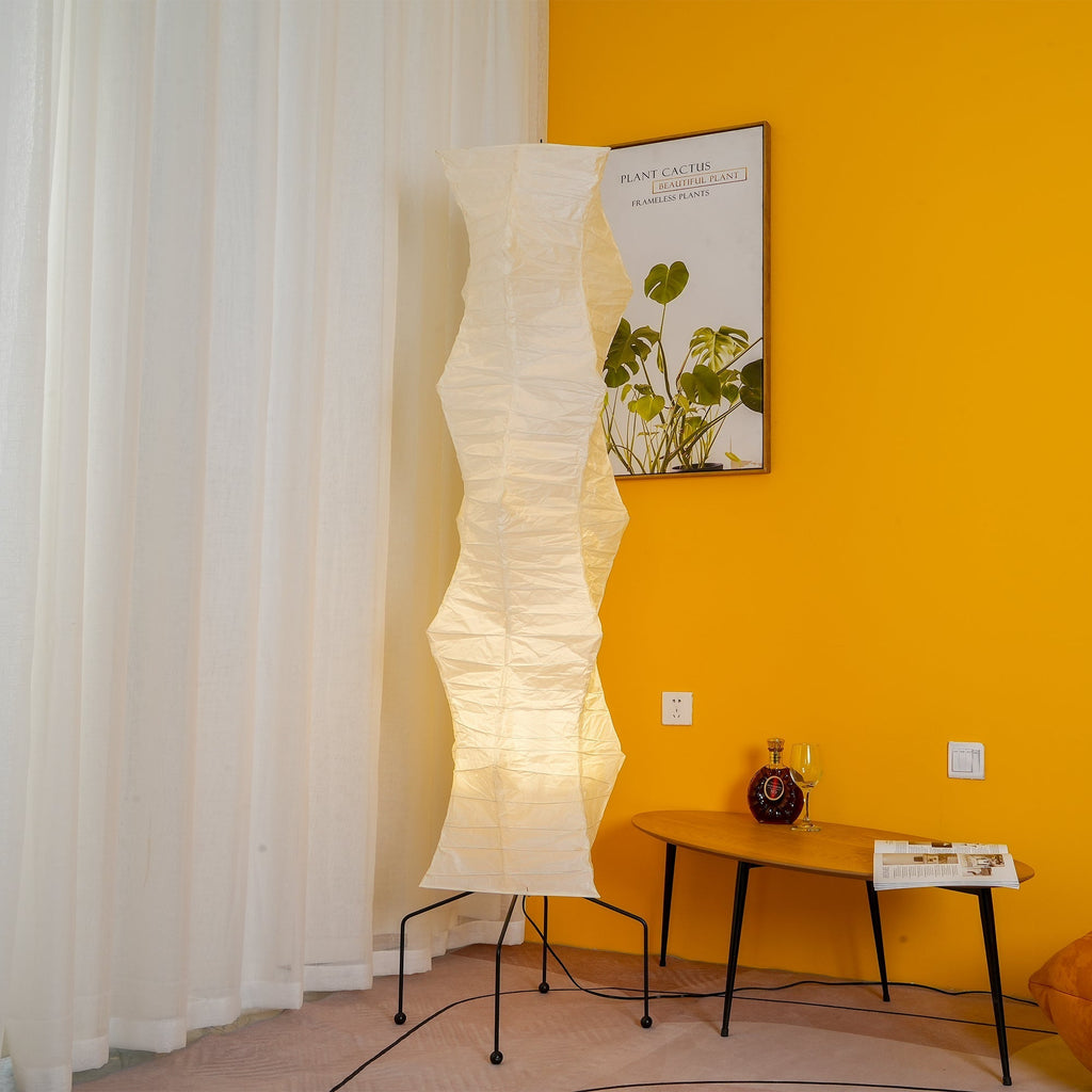 Floor Lamp, Akari Rice Paper Shade, E26/E27, Plug-In, Sculptural