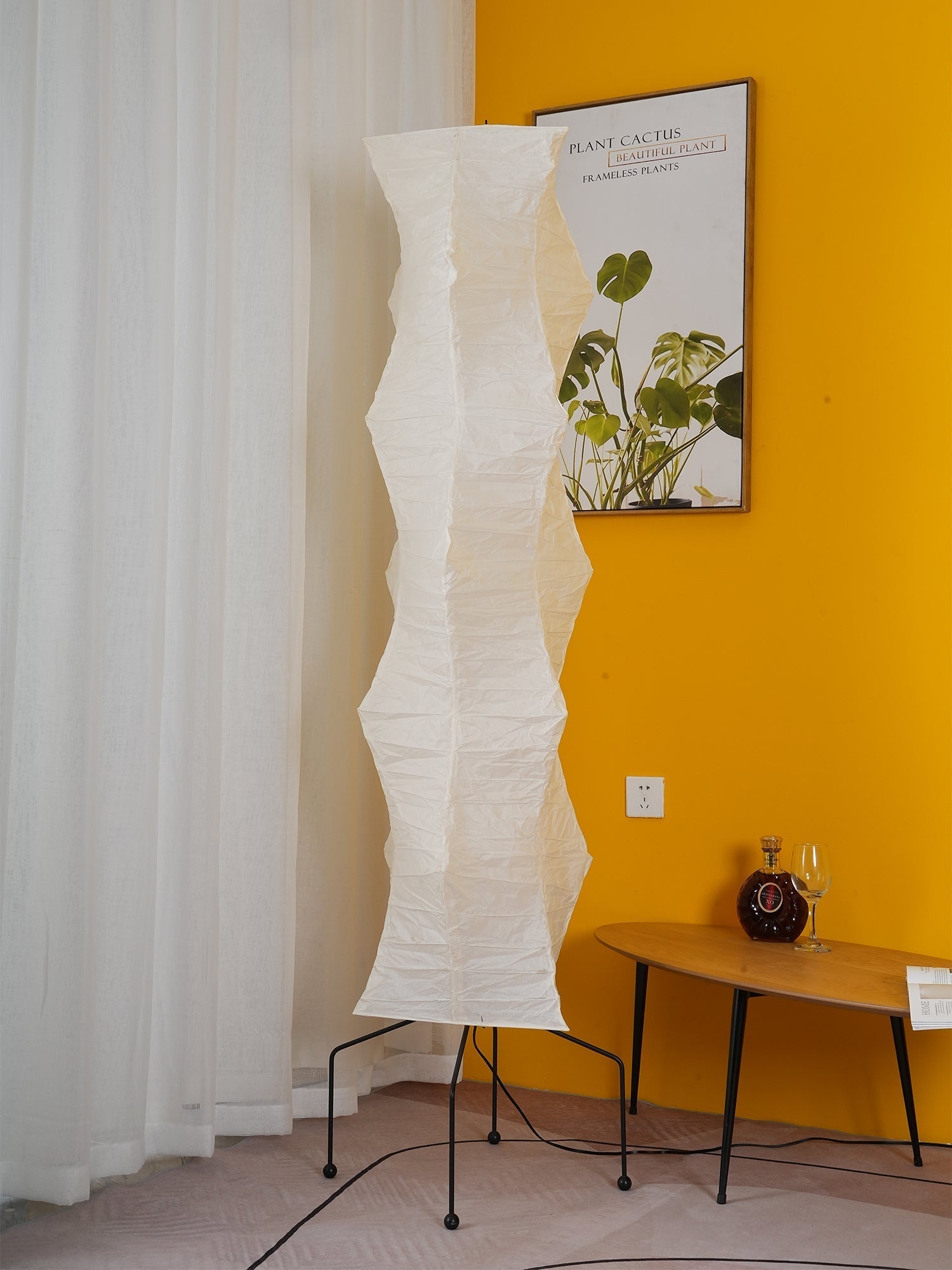Floor Lamp, Akari Rice Paper Shade, E26/E27, Plug-In, Sculptural