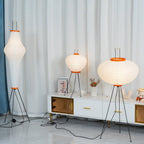 Floor Lamp, Akari Rice Paper Shade, E26/E27, Plug-In, Sculptural