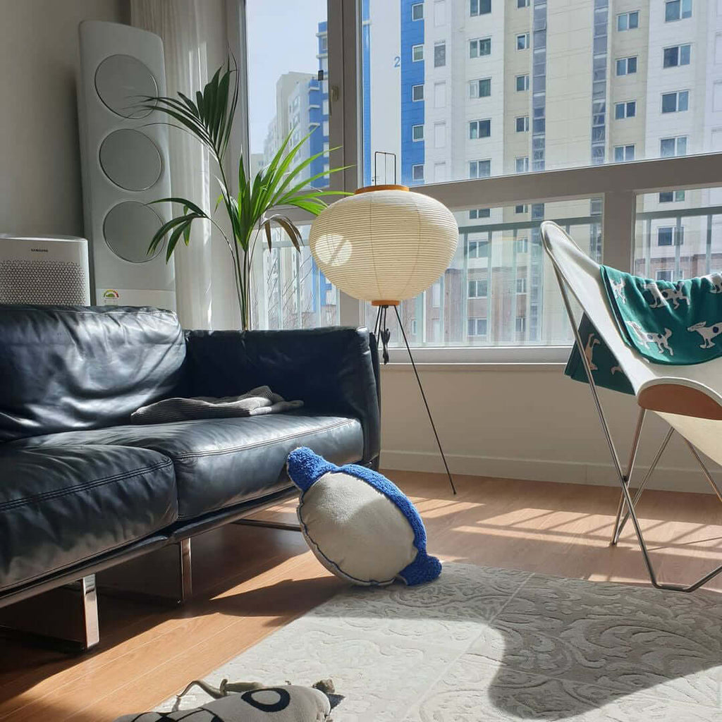 Floor Lamp, Akari Rice Paper Shade, E26/E27, Plug-In, Sculptural