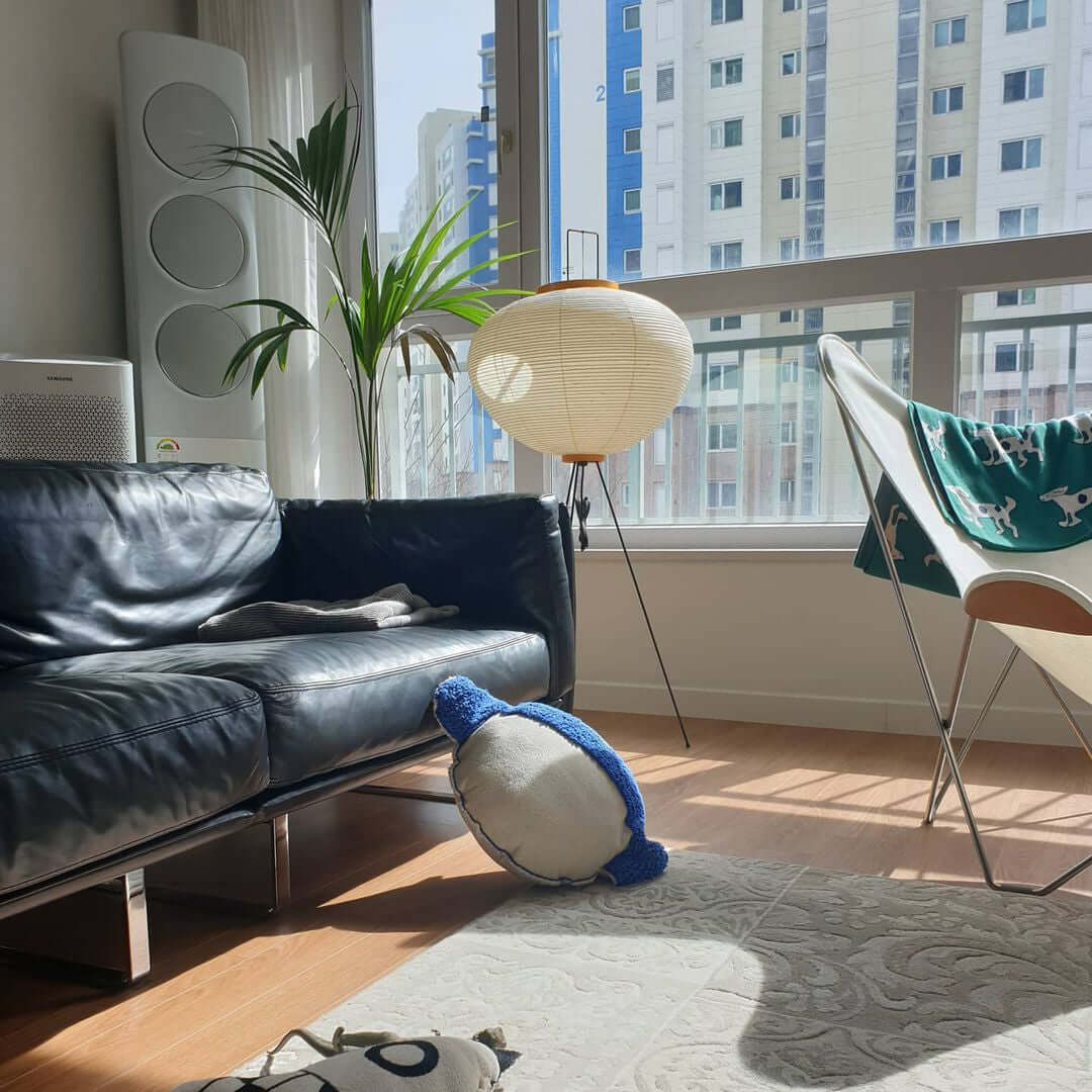 Floor Lamp, Akari Rice Paper Shade, E26/E27, Plug-In, Sculptural