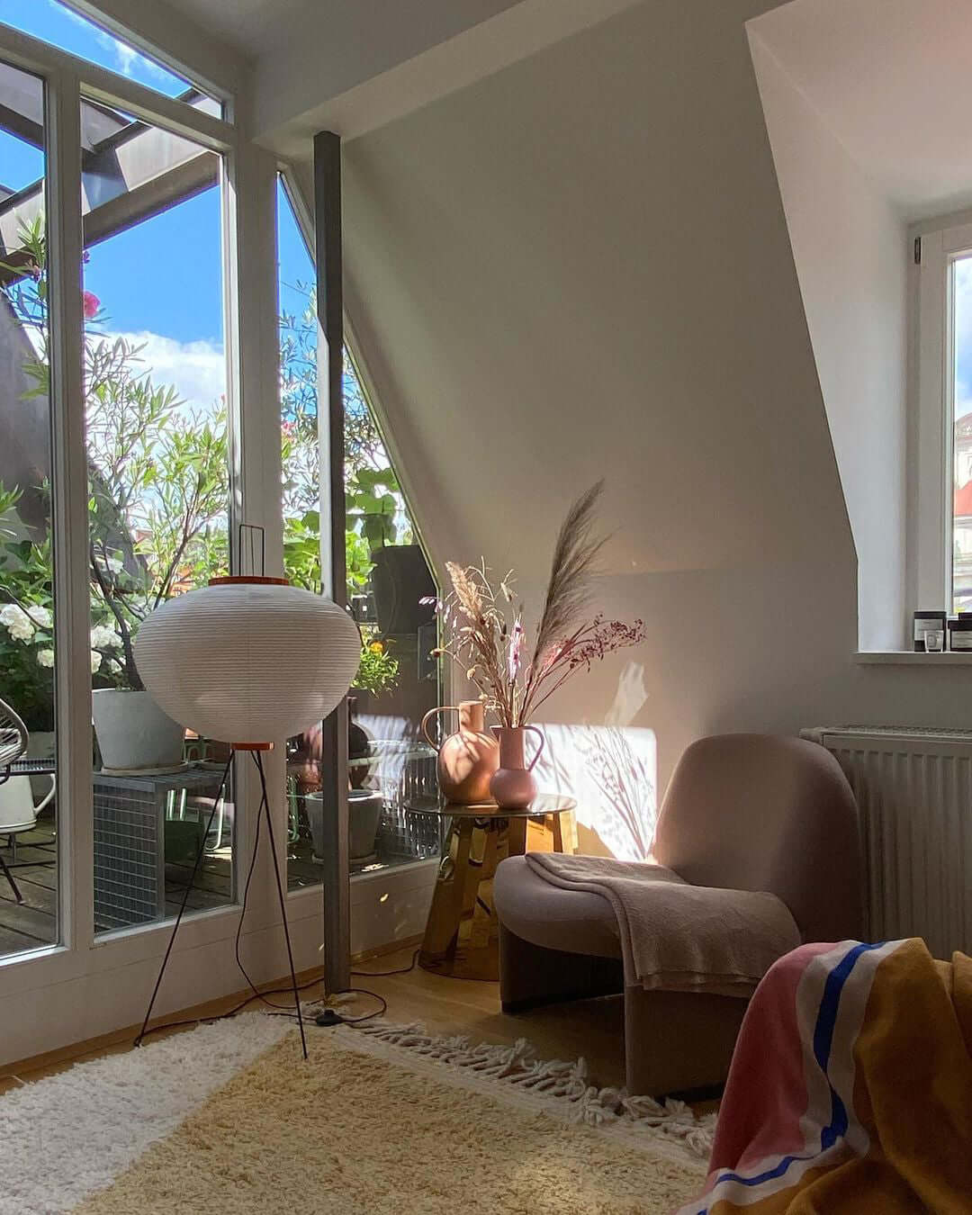Floor Lamp, Akari Rice Paper Shade, E26/E27, Plug-In, Sculptural