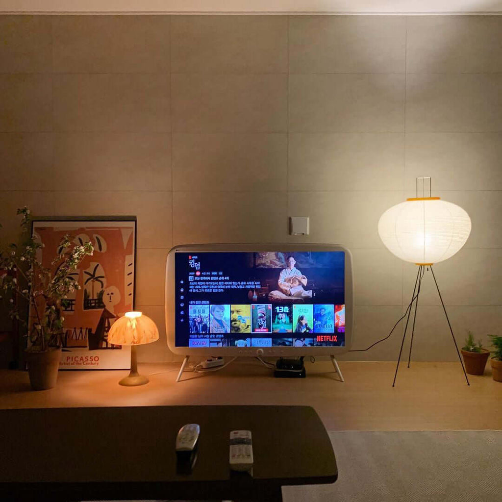 Floor Lamp, Akari Rice Paper Shade, E26/E27, Plug-In, Sculptural