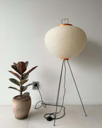 Floor Lamp, Akari Rice Paper Shade, E26/E27, Plug-In, Sculptural