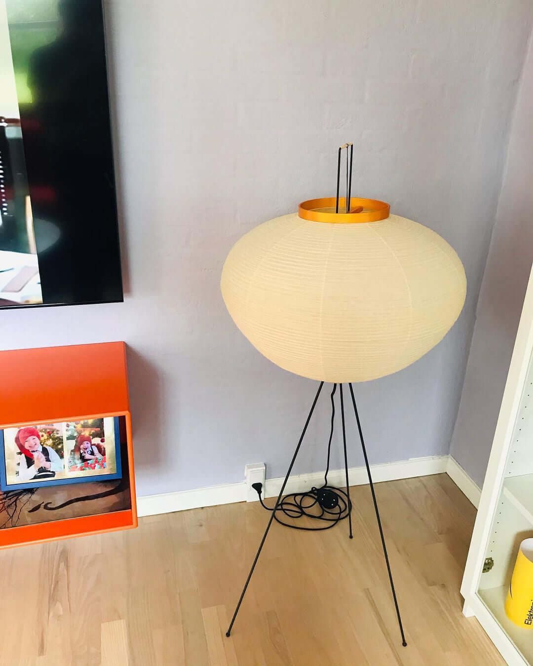 Floor Lamp, Akari Rice Paper Shade, E26/E27, Plug-In, Sculptural