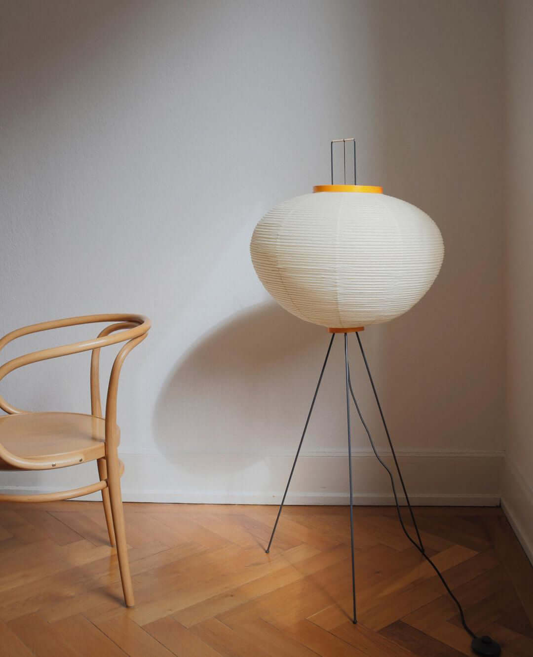 Floor Lamp, Akari Rice Paper Shade, E26/E27, Plug-In, Sculptural