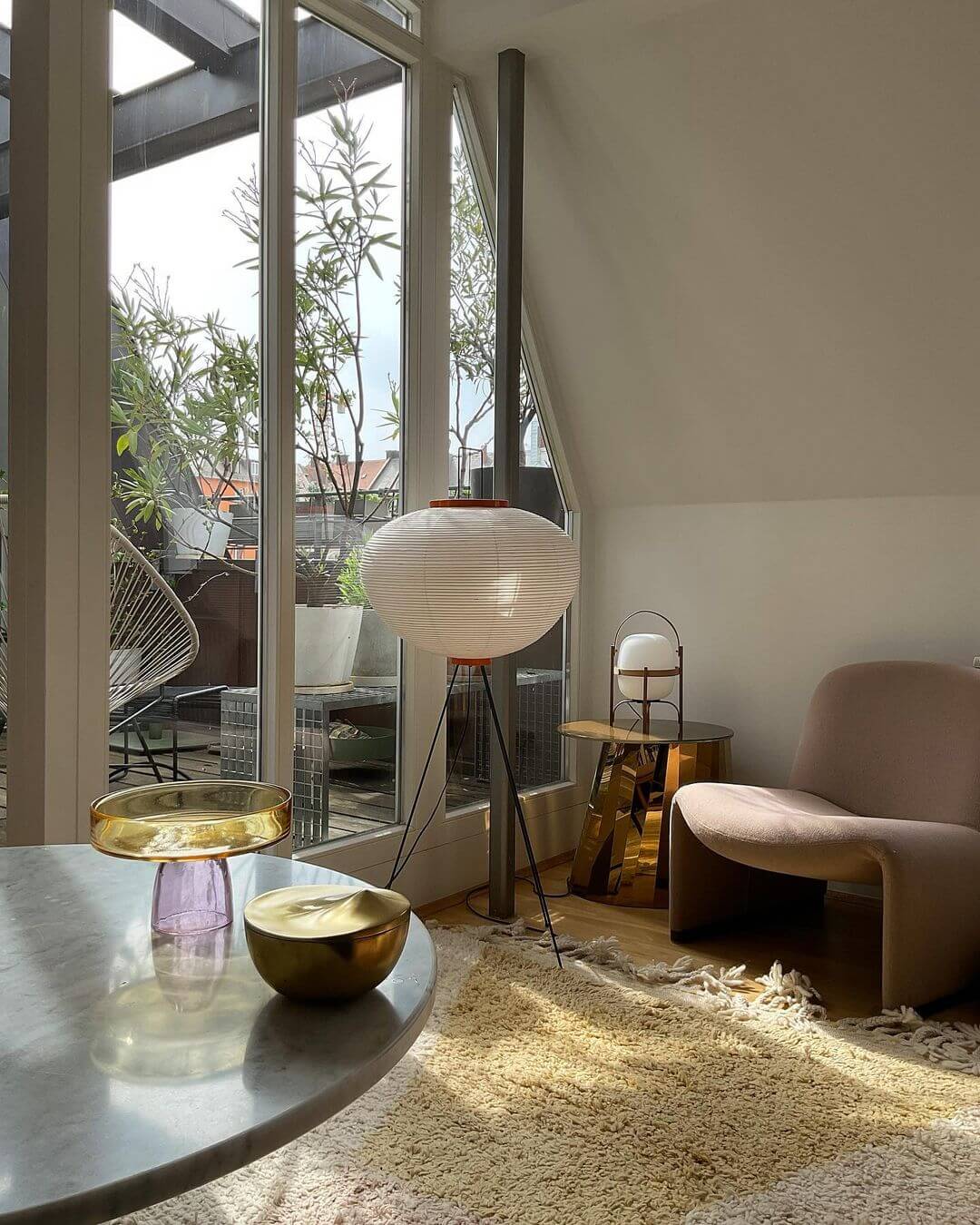 Floor Lamp, Akari Rice Paper Shade, E26/E27, Plug-In, Sculptural