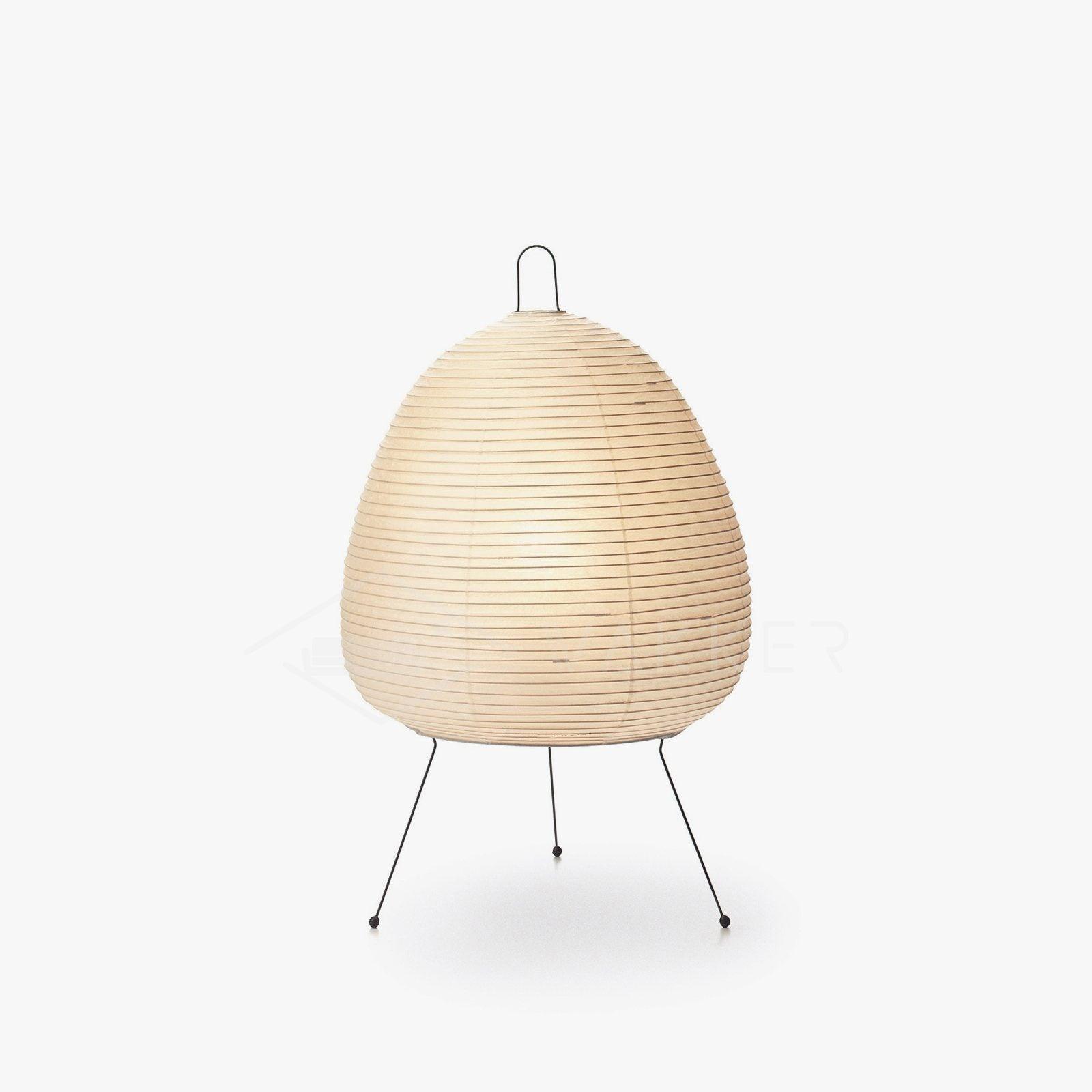 Handmade paper lantern table lamp lighting a quiet corner