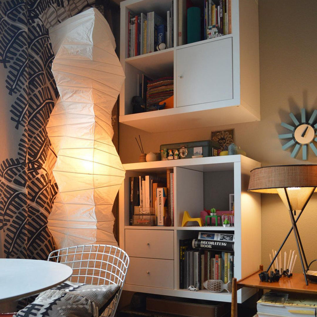 Floor Lamp, Akari Rice Paper Shade, E26/E27, Plug-In, Sculptural