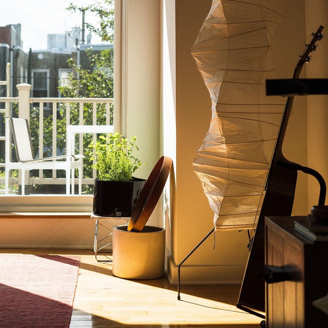 Floor Lamp, Akari Rice Paper Shade, E26/E27, Plug-In, Sculptural