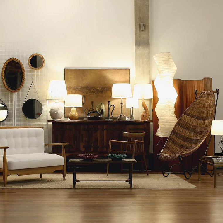 Floor Lamp, Akari Rice Paper Shade, E26/E27, Plug-In, Sculptural