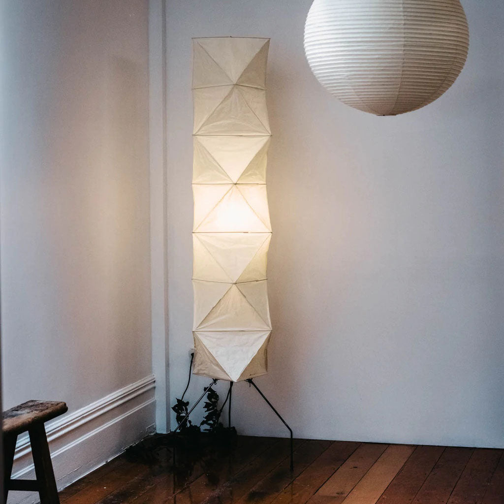 Floor Lamp, Akari Rice Paper Shade, E26/E27, Plug-In, Sculptural