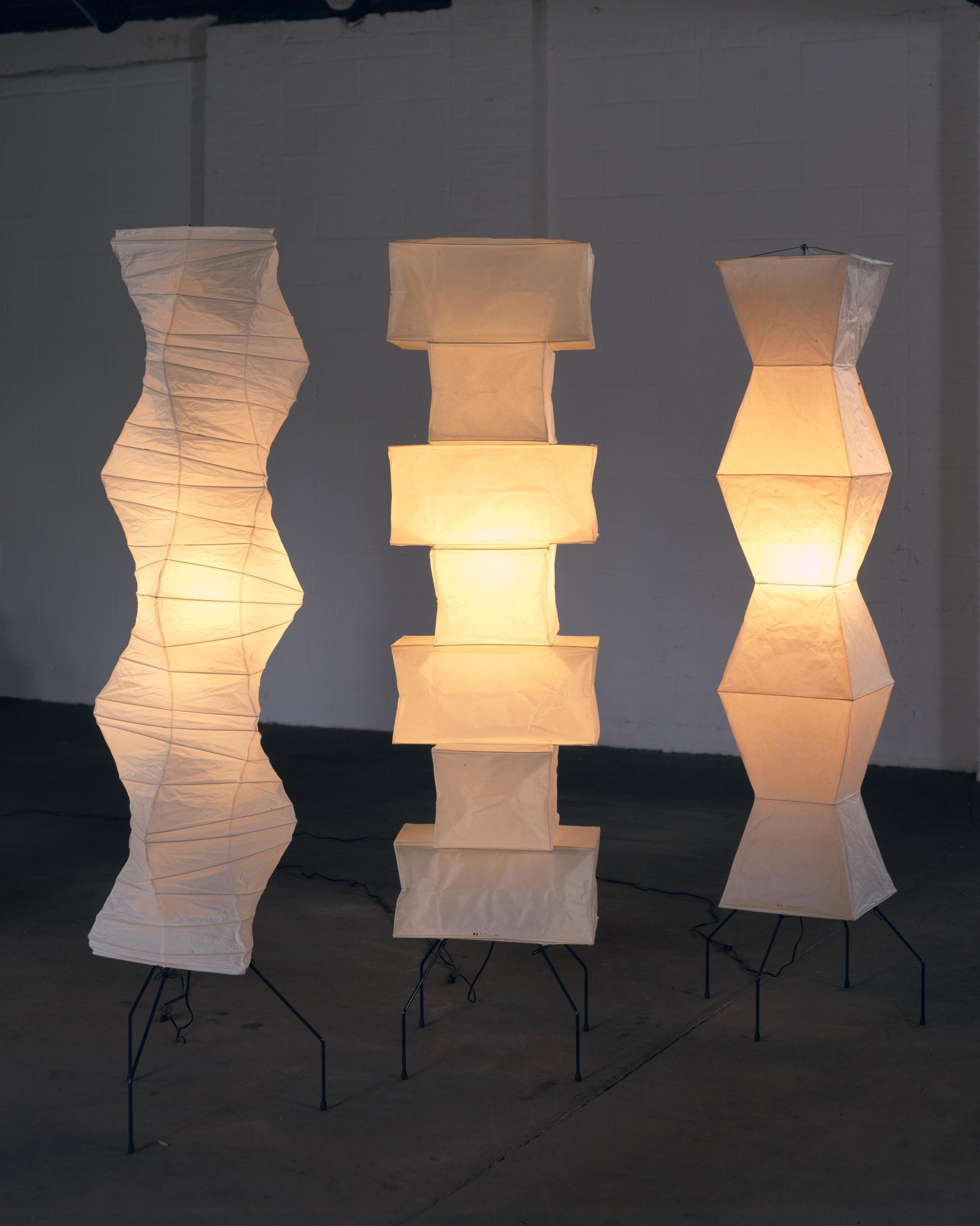 Floor Lamp, Akari Rice Paper Shade, E26/E27, Plug-In, Sculptural