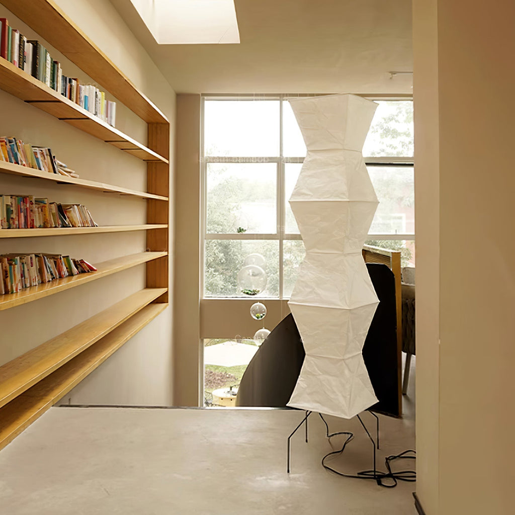 Floor Lamp, Akari Rice Paper Shade, E26/E27, Plug-In, Sculptural