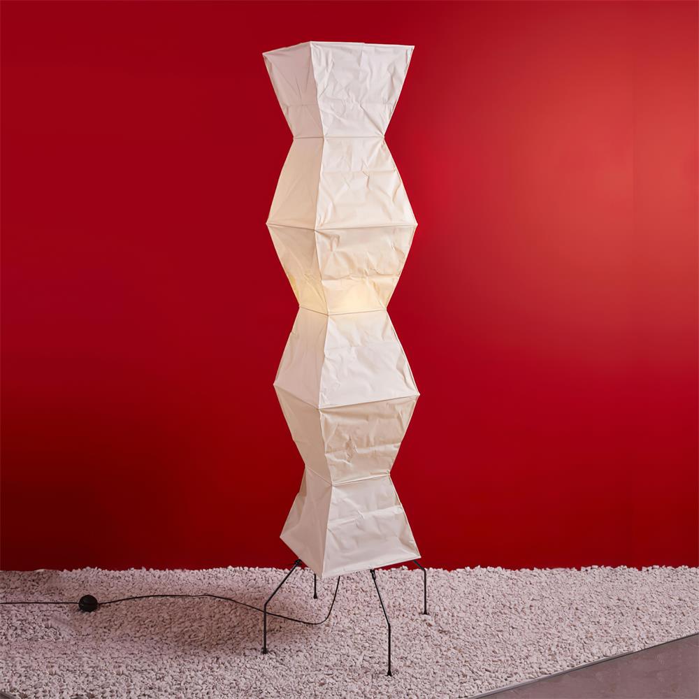 Floor Lamp, Akari Rice Paper Shade, E26/E27, Plug-In, Sculptural