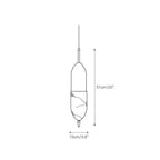 Dimension drawing for the slim Clérachic Brass Pendant Light, 10 cm / 3.9 in wide and 51 cm / 20 in high.