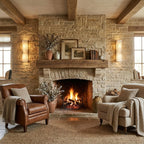 Alabaster wall sconce with warm integrated LED and stone veining
