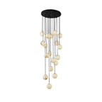 The largest Afralia cluster on a white background, all cords falling from one round canopy.