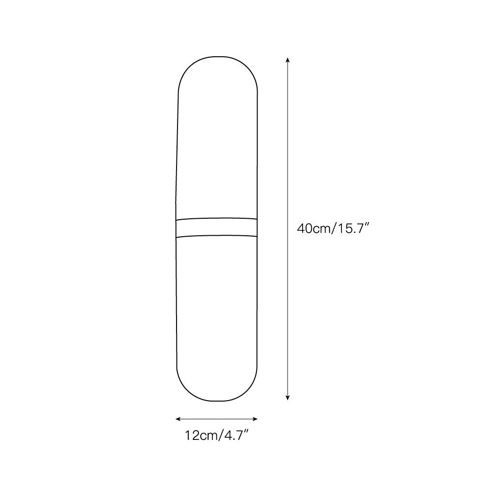 Clérachic dimension drawing for the Ostruvyd alabaster wall lamp showing 40 cm / 15.7 in height and 12 cm / 4.7 in width