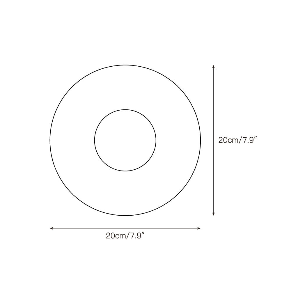 Clérachic dimension drawing for the Rauduvyi alabaster wall lamp showing a 20 cm / 7.9 inch round plate