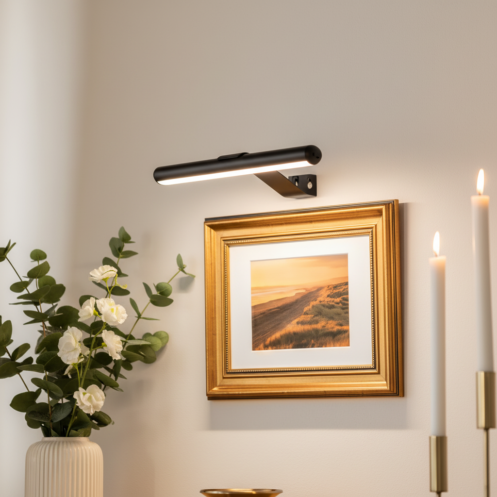 Wireless LED Picture Light, USB-C Rechargeable, 120° Rotation