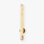 The same sconce unlit on white, the alabaster reading cool with faint grey veining.