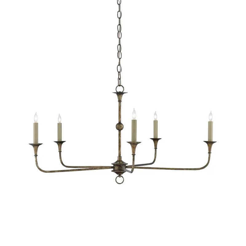 Candle chandelier shown in antique bronze finish