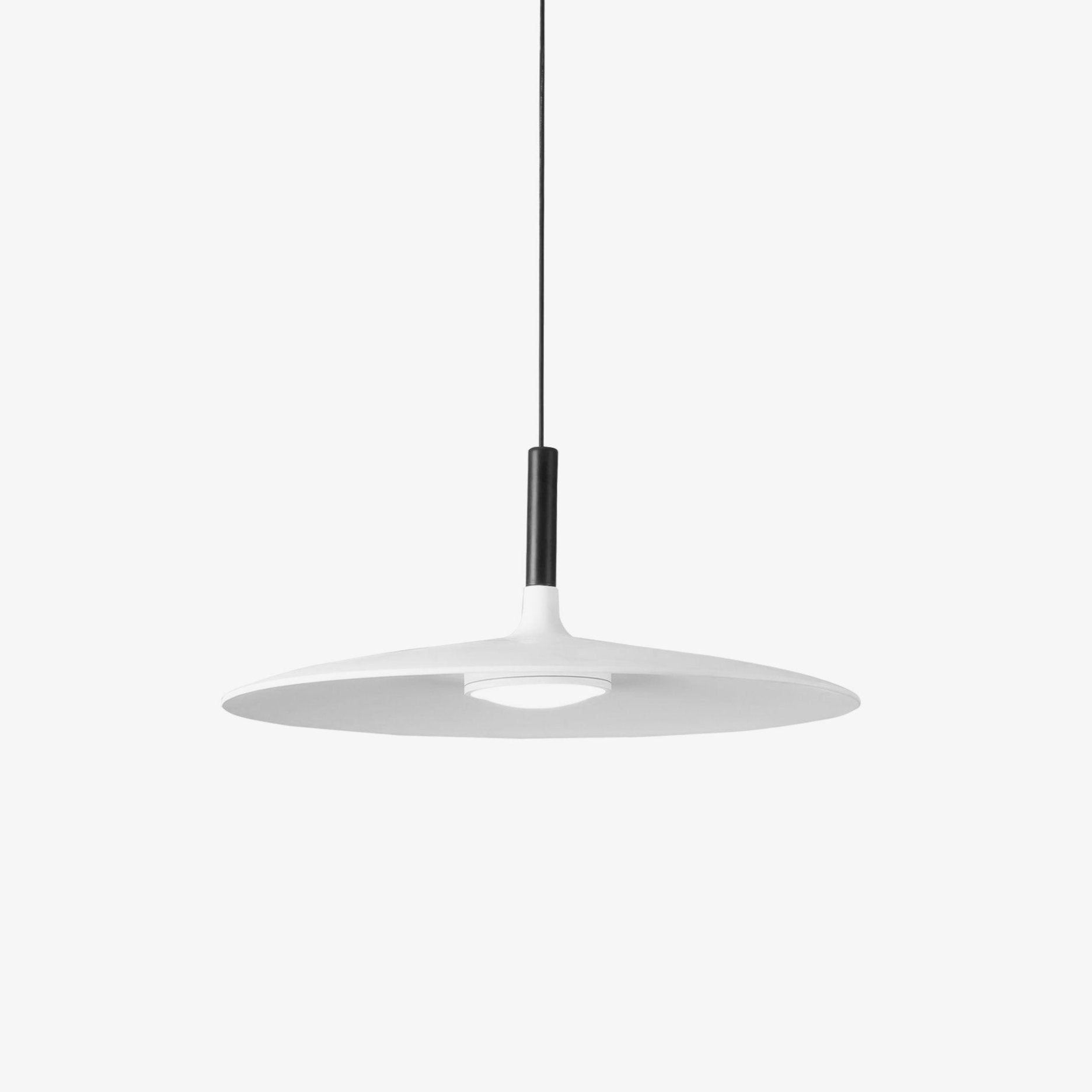Aluminum pendant lamp shade detail against a plain background