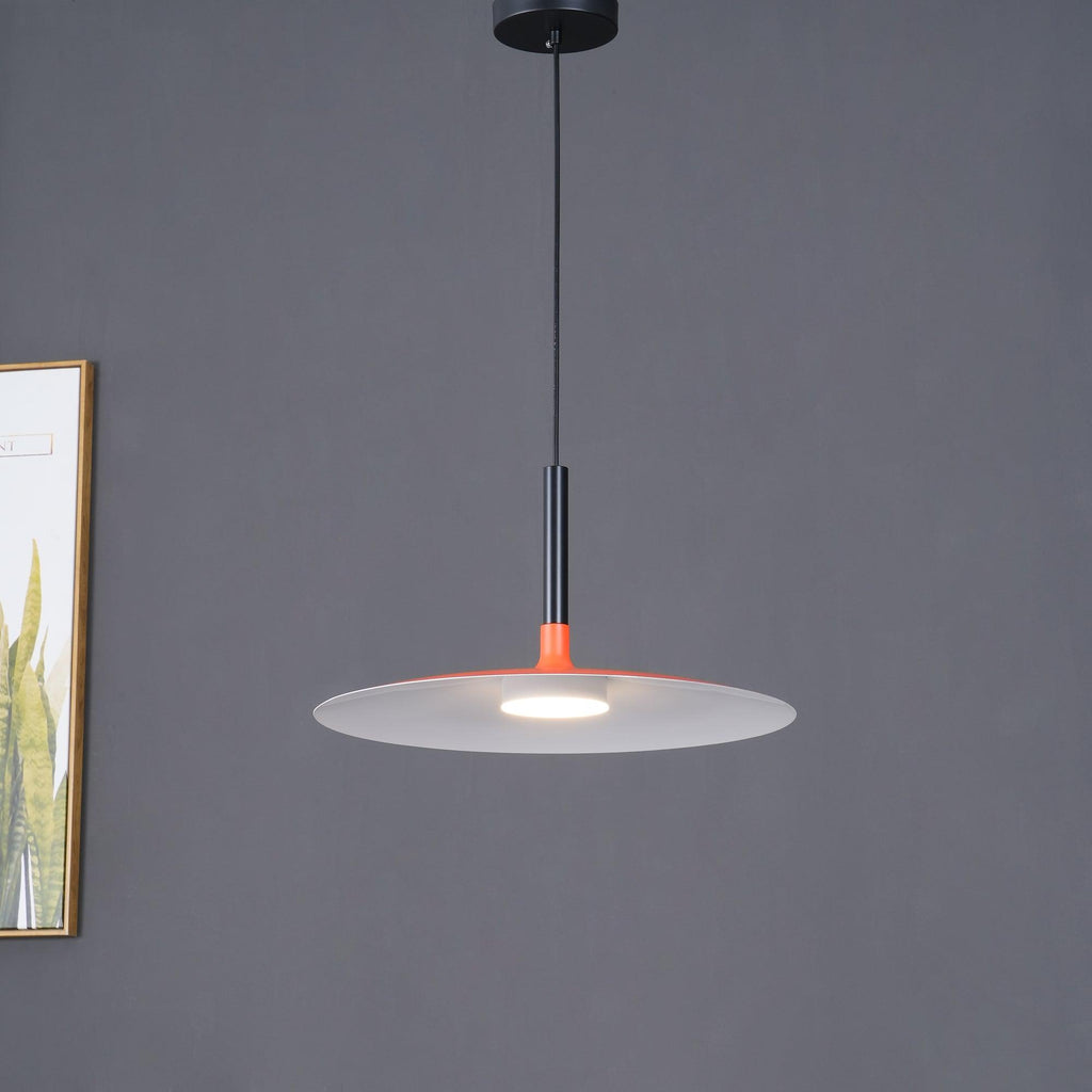 Pendant light shade shown with its mounting hardware