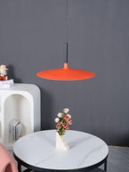 Aluminum pendant light shade detail showing smooth finish