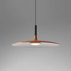 Pendant light with sculptural aluminum shade and slim cable