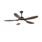 Wood grain ceiling fan with integrated LED light and five blades