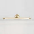 Viewed straight on and unlit, this Clérachic wall sconce in gold shows its full bar length and mounting bracket.