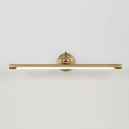 This Clérachic wall sconce in gold glows along its full bar length, viewed straight on against a plain background.