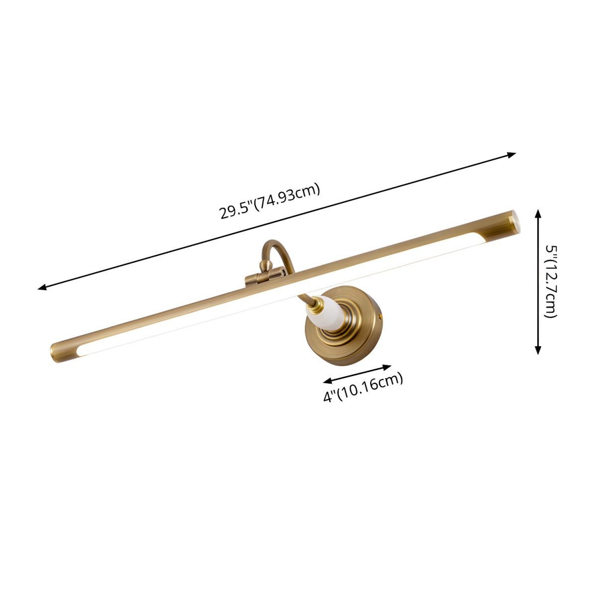 Dimension drawing of this Clérachic wall sconce, with its width, height and projection marked.
