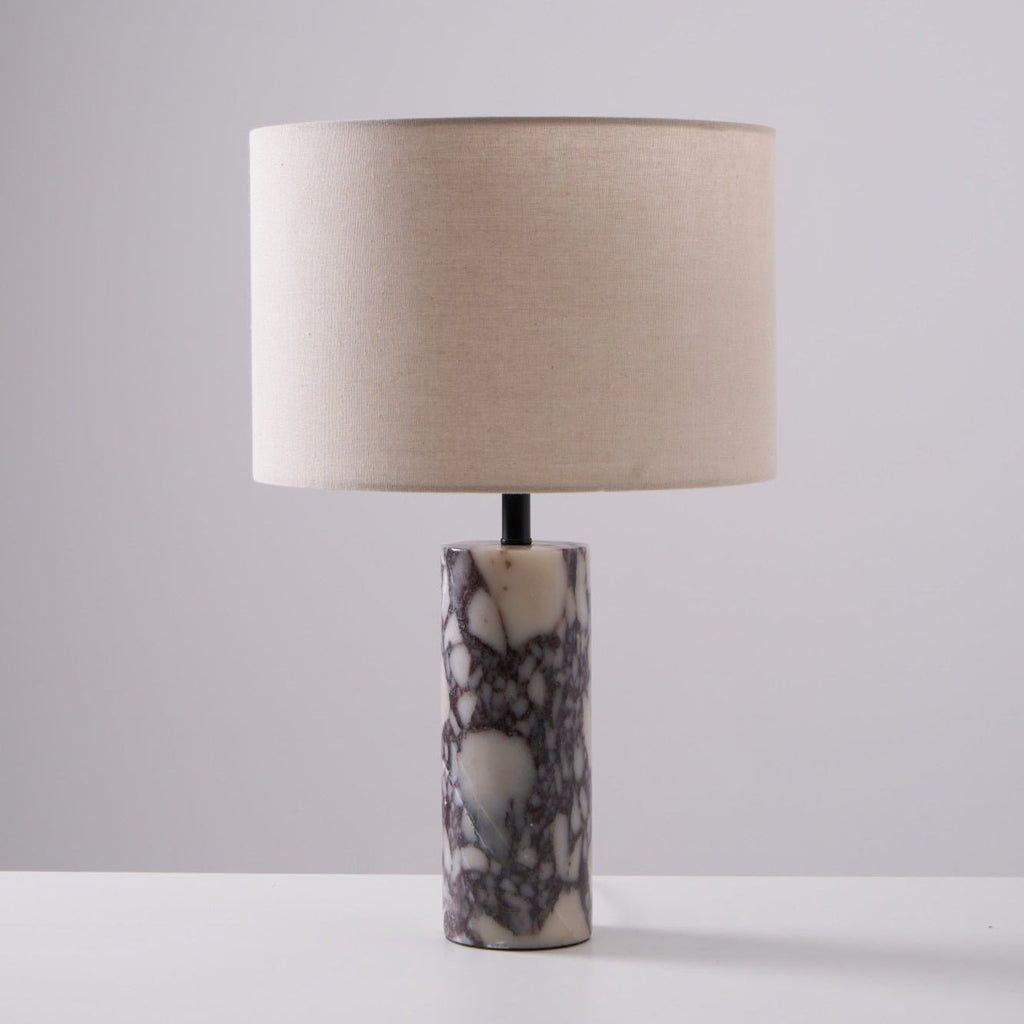 A near-identical repeat shot of the Clérachic marble lamp, kept for colour reference against a plain grey studio background.