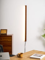 Round wood wall light close detail of natural grain