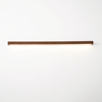 Pine wood wall light illuminating an entryway softly