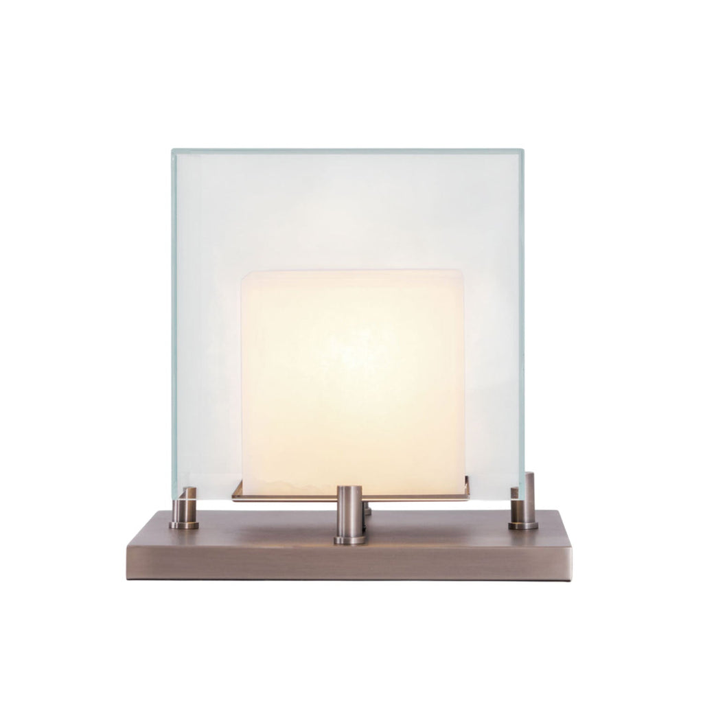 Arqra Alabaster Table Lamp, Black or Bronze Base, Clear or White Shade, Three Sizes
