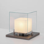 Arqra Alabaster Table Lamp, Black or Bronze Base, Clear or White Shade, Three Sizes