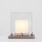 Arqra Alabaster Table Lamp, Black or Bronze Base, Clear or White Shade, Three Sizes