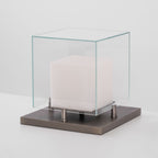 Arqra Alabaster Table Lamp, Black or Bronze Base, Clear or White Shade, Three Sizes