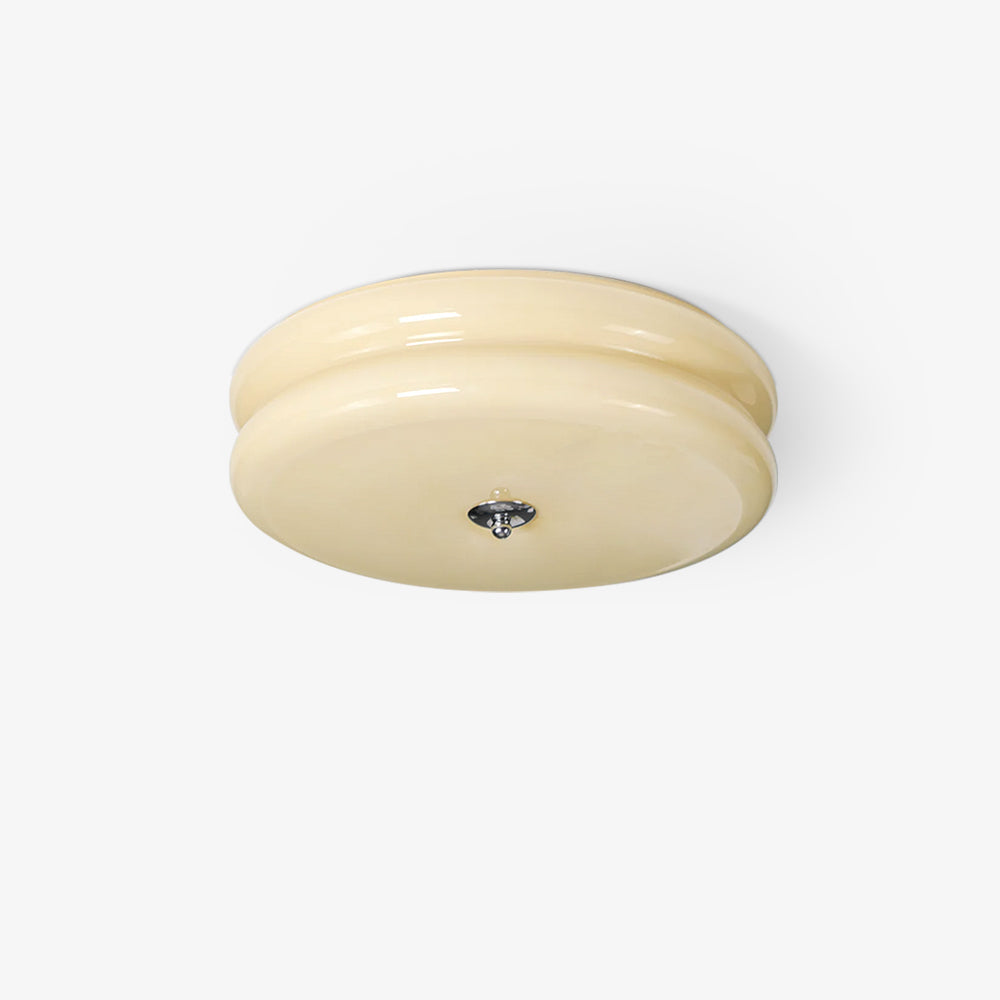 Ceiling Light, Art Deco Ribbed Glass, Integrated LED, 3000K, Flush Mount