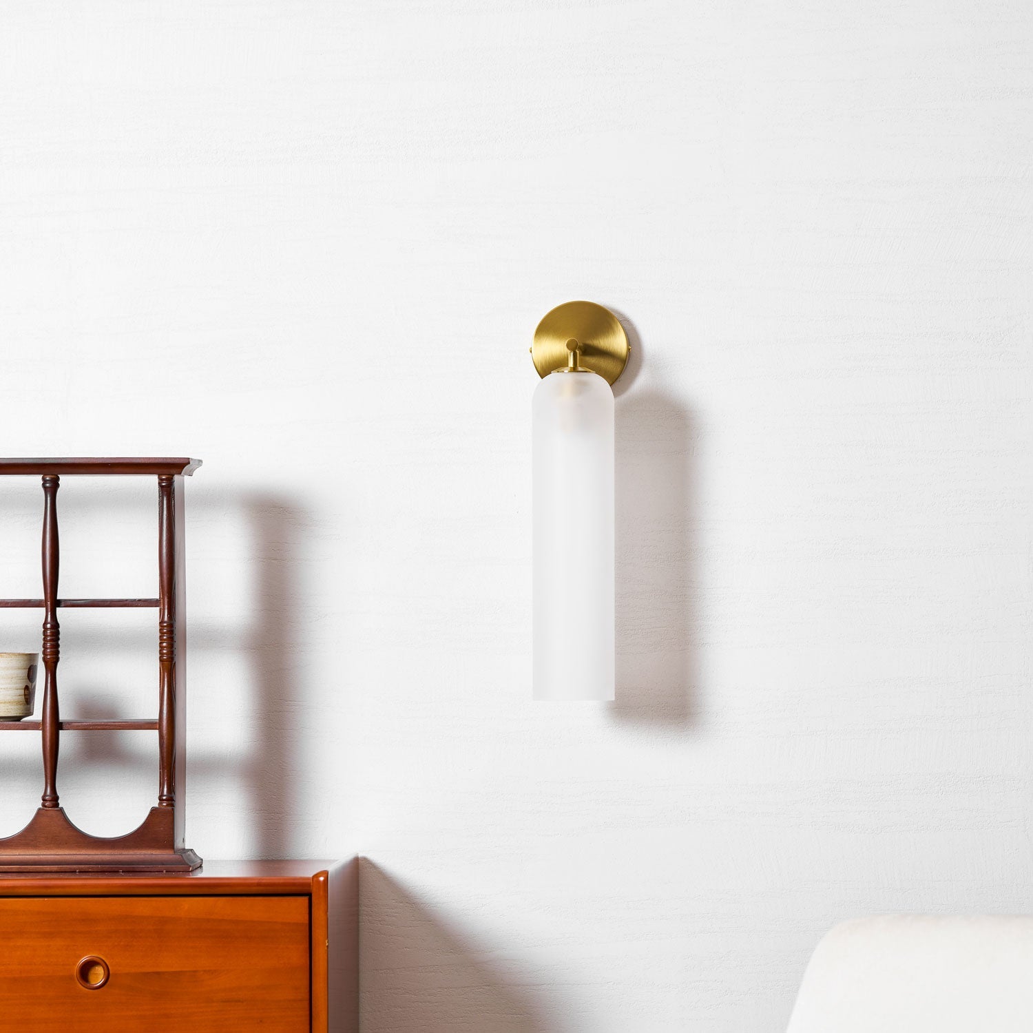 Væglampe, mundblæst kunstglas, GU10 LED, dæmpbar, dobbelmontering