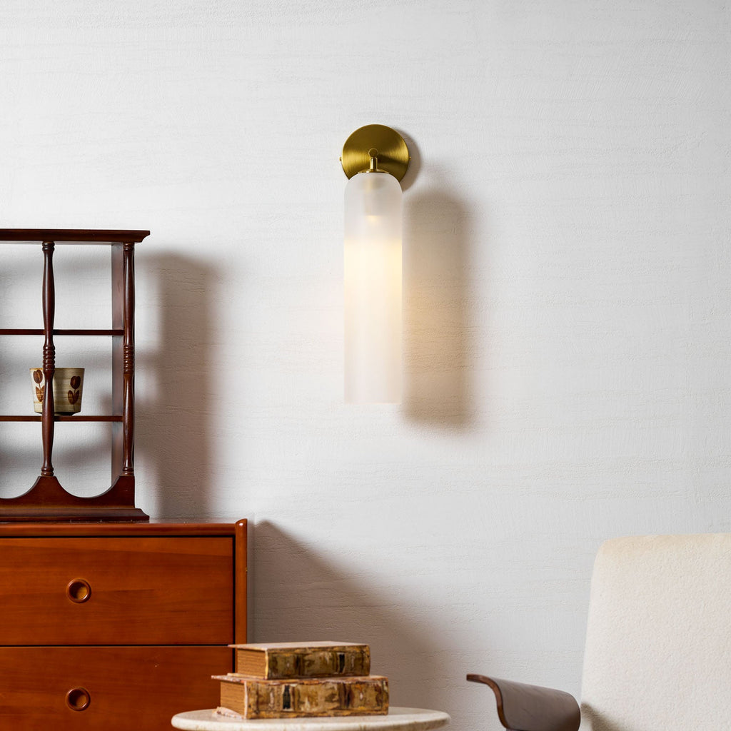 Væglampe, mundblæst kunstglas, GU10 LED, dæmpbar, dobbelmontering
