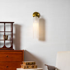 Væglampe, mundblæst kunstglas, GU10 LED, dæmpbar, dobbelmontering