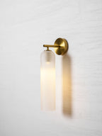 Væglampe, mundblæst kunstglas, GU10 LED, dæmpbar, dobbelmontering