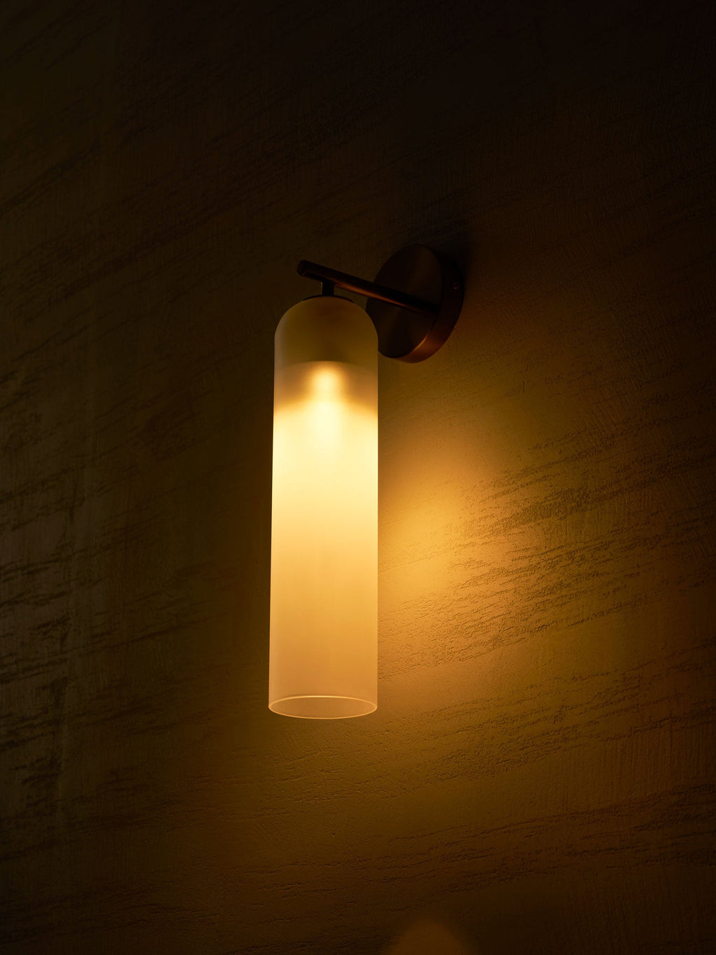 Væglampe, mundblæst kunstglas, GU10 LED, dæmpbar, dobbelmontering